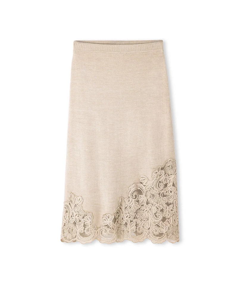 Ipekyol  Lace-Applique Knit Skirt for Women | Best Price UAE