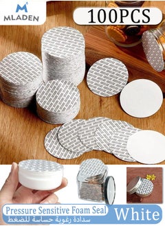 100Pcs Pressure Sensitive Foam Seal Tamper Resistant Seals Torque Activated Cap Seals Liners for Cosmetic Bottles Cases Jars Vials(24mm/0.95inch)