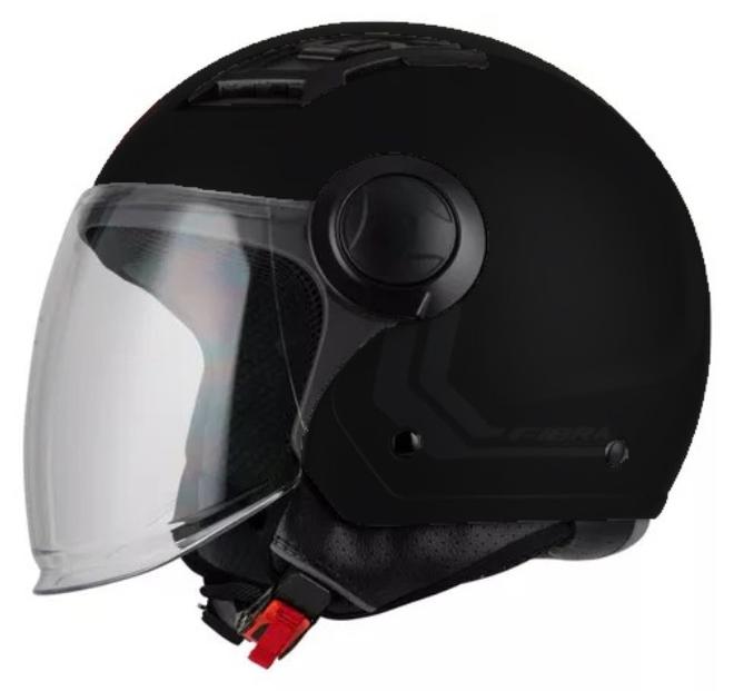 Fibra Motorcycle Helmet by NZI Helmets - HALF Face MATT BLACK