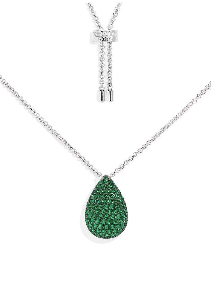 APM cubic zirconia women's fashionable green water droplet shaped necklace adjustable necklace AC7245XKG - pzsku/ZB27A1752DC5D629FE596Z/45/_/1733649074/a8d8817f-c028-4a39-a989-872be4da4262