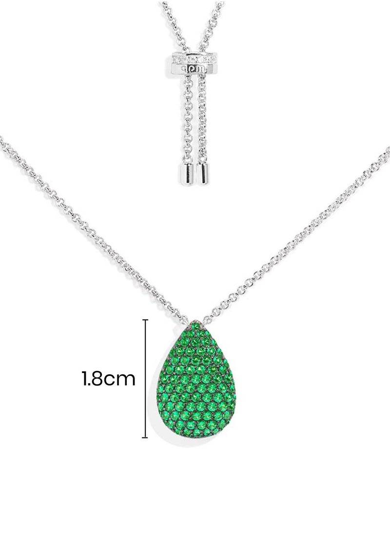 APM cubic zirconia women's fashionable green water droplet shaped necklace adjustable necklace AC7245XKG - pzsku/ZB27A1752DC5D629FE596Z/45/_/1733649075/5a98c079-8924-4222-8667-3db50b1be381