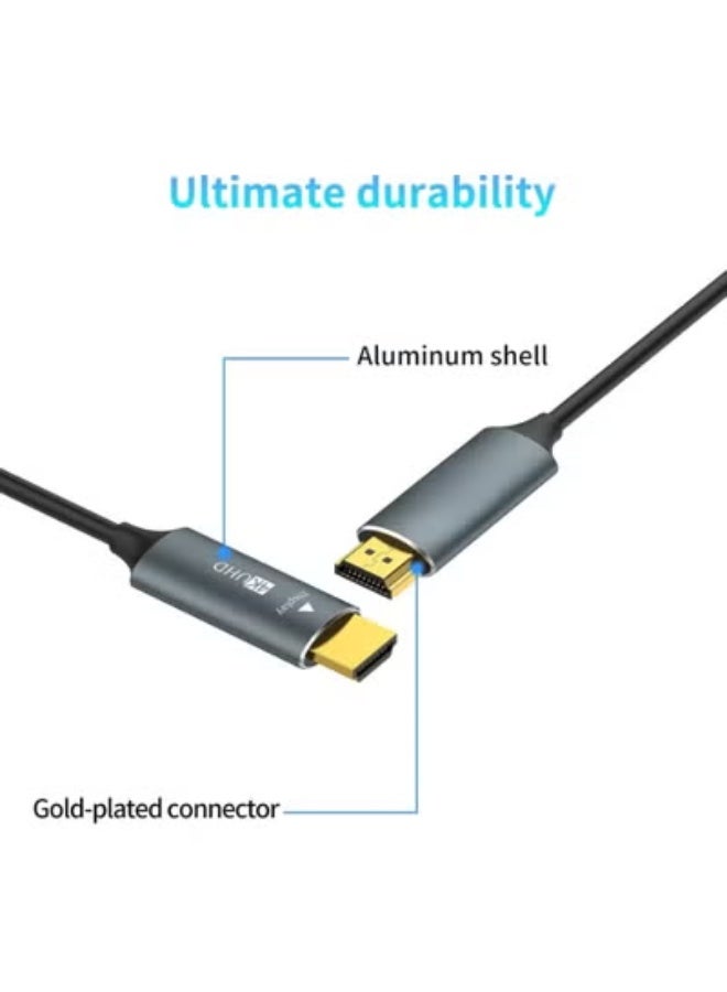 50m Fiber Optic HDMI Cable – 4K@60Hz HDR10, 18Gbps High-Speed UHD – Supports 1440p@144Hz, HDCP 2.2 - Image 2