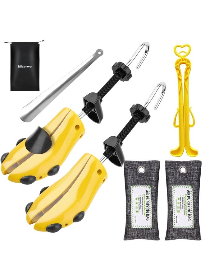Miserwe Shoe Stretcher with Carrying Bag Adjustable Unisex Shoes Stretcher with 2 Air Purifying Bag S - Image 1