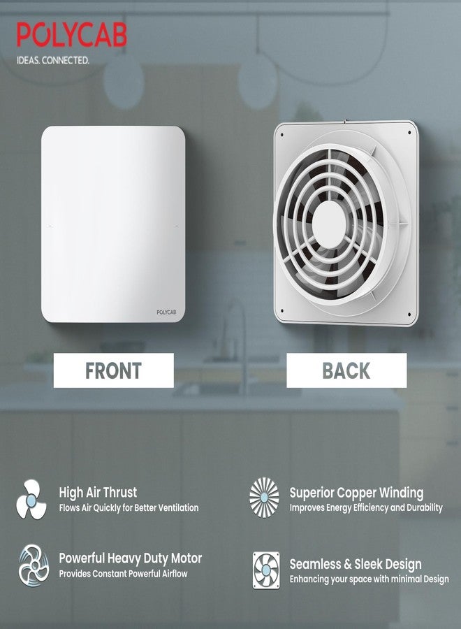 Polycab Freshly Prime 150mm Energy Efficient Exhaust fan for Kitchen Bathroom | Noiseless ventilation, Sleek Design Easy to Clean | High Speed, Powerful Motor, 100% Copper, 3 Yrs Warranty【White】 - Image 3