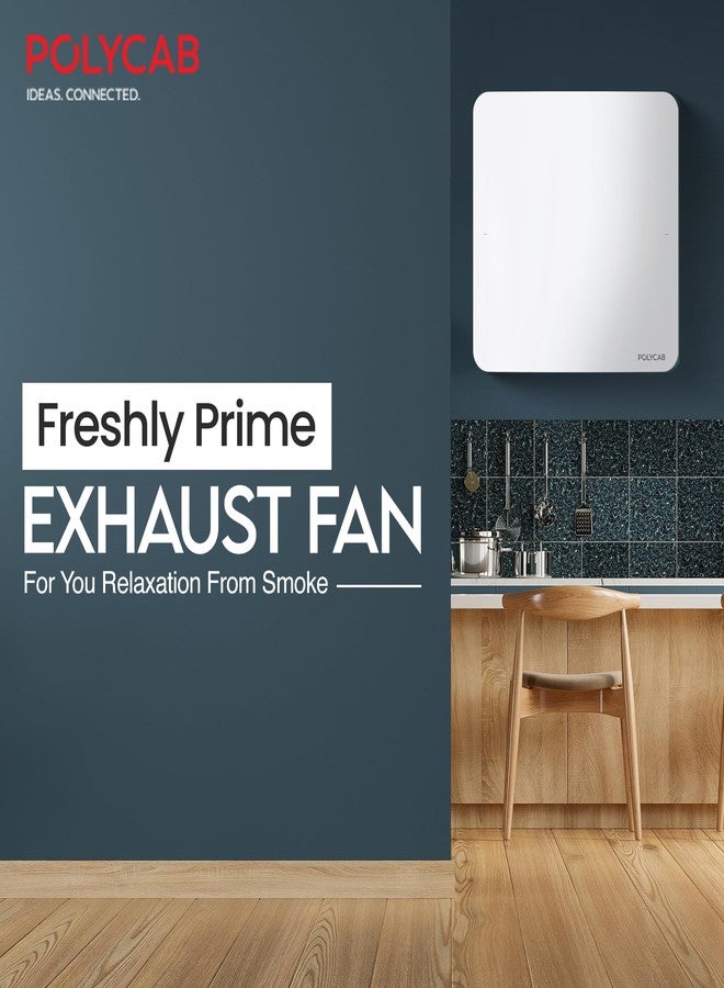 Polycab Freshly Prime 150mm Energy Efficient Exhaust fan for Kitchen Bathroom | Noiseless ventilation, Sleek Design Easy to Clean | High Speed, Powerful Motor, 100% Copper, 3 Yrs Warranty【White】 - Image 2