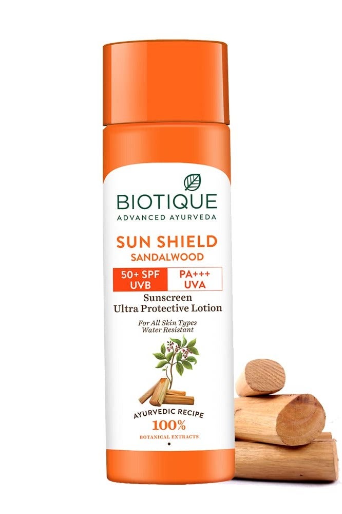 Biotique Bio Sandalwood Sunscreen Ultra Soothing Face Lotion, SPF 50+ |Ultra Protective Lotion| Keeps Skin Soft, Fair and Moisturized| Water Resistant| For All Skin Types| 120ml - Image 2