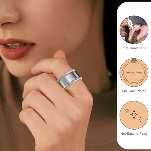 ZOOROO 2-Pack 14K Gold Plated Stacking Rings for Oura Gen 4/Oura Gen 3, Cubic Zirconia Simulated Diamond Oura Ring Stack for Women - Image 4