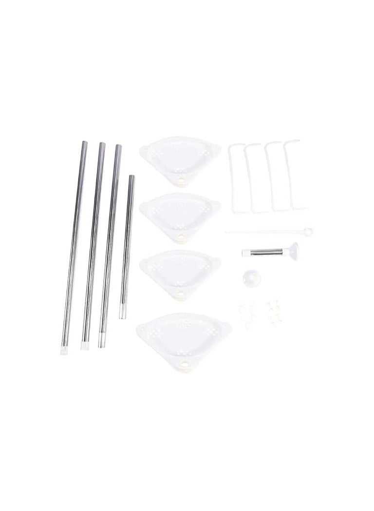 حامل زاوية دش لادوات الاستحمام وقابل للتعديل و4 طبقات الارضية للسقف للتنظيم وتخزين h - Image 1