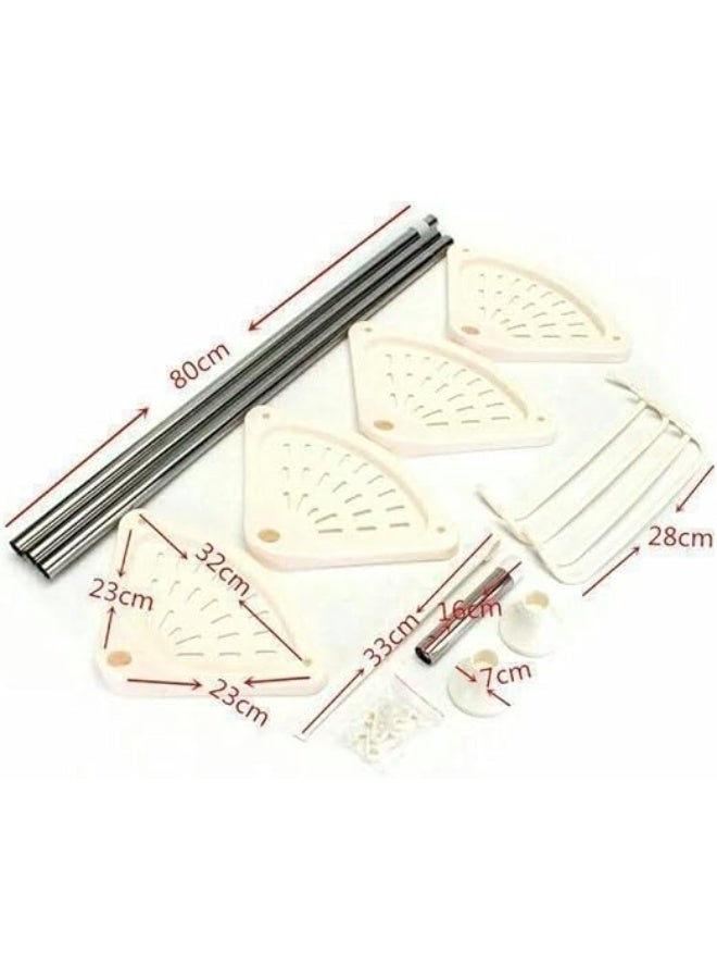 حامل زاوية دش لادوات الاستحمام وقابل للتعديل و4 طبقات الارضية للسقف للتنظيم وتخزين h - Image 3