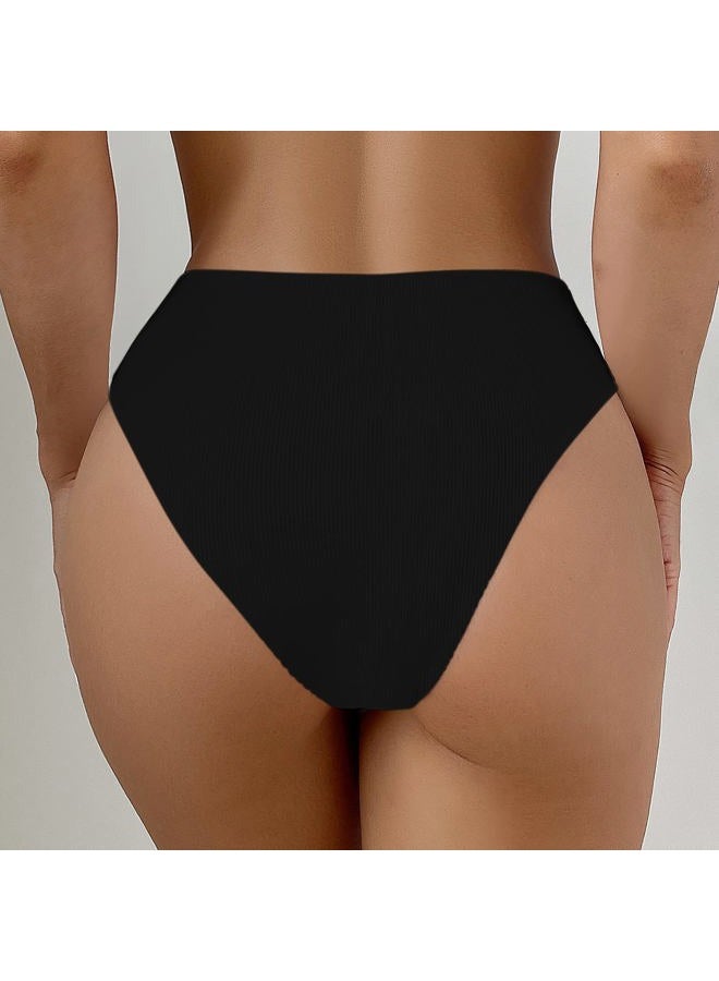 SherryDC Women's Swimsuit, V Cut, High Waist, V Cut, Bikini Bottom, 824 Black, M - Image 5