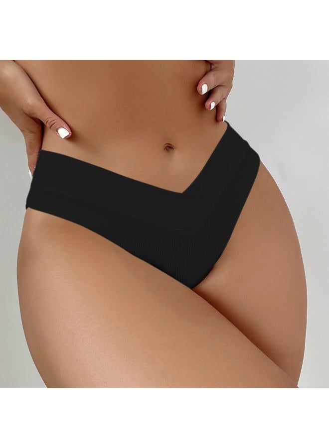 SherryDC Women's Swimsuit, V Cut, High Waist, V Cut, Bikini Bottom, 824 Black, M - Image 4