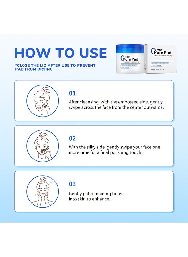 ك أو إي سي وسادة المسام، عناية ببشرة ناعمة، 70 وسادة، حوّل روتين العناية ببشرتك مع هذه الوسادات المبتكرة للعناية بالمسام، 140 مل، مع حمض الساليسيليك وحمض اللاكتيك - Image 5