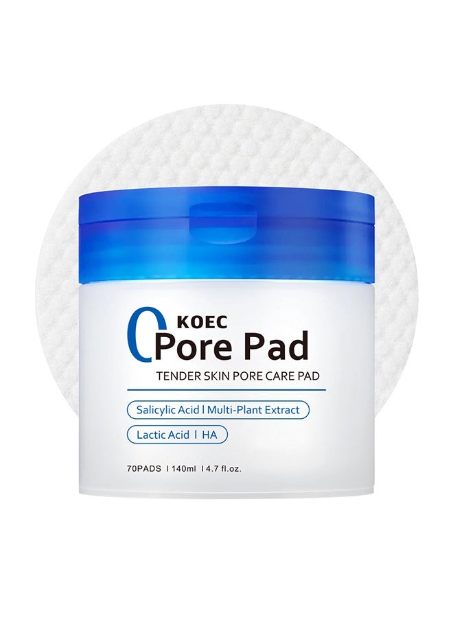 Pore Pad, Tender Skin Care, 70 Pads, Transform your skincare routine with these innovative pore care pads,140ml, with Salicylic Acid and Lactic Acid