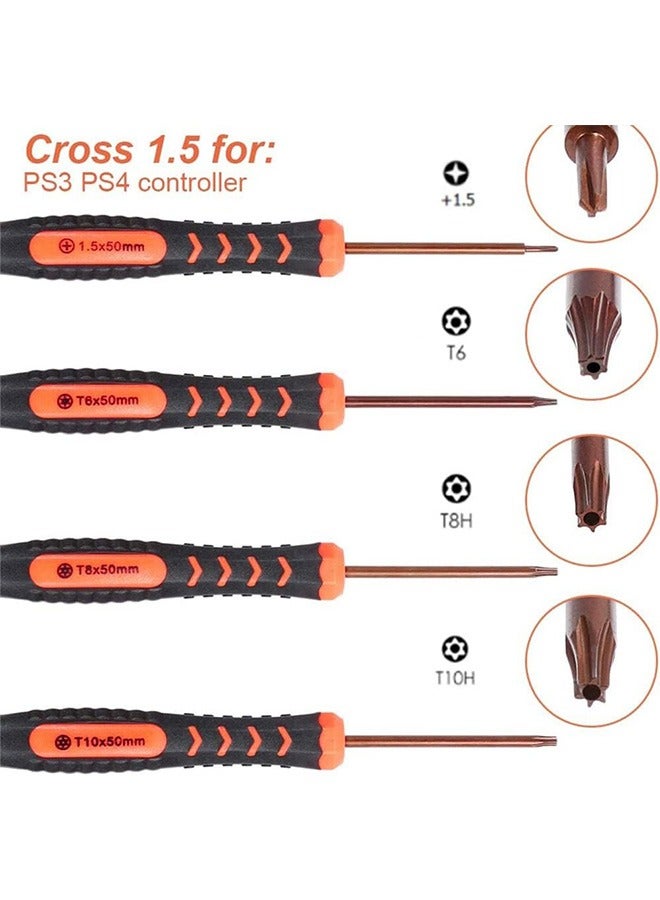 LENND Repair Tool Kit for Xbox One 360 PS3 PS4 PS5 Controller XBOX series X|S, 12 in 1 T6 T8 T10 Xbox One Screwdriver Set with Cross Screwdriver 1.5, Safe Pry Tools, Cleaning Brush  - Image 2