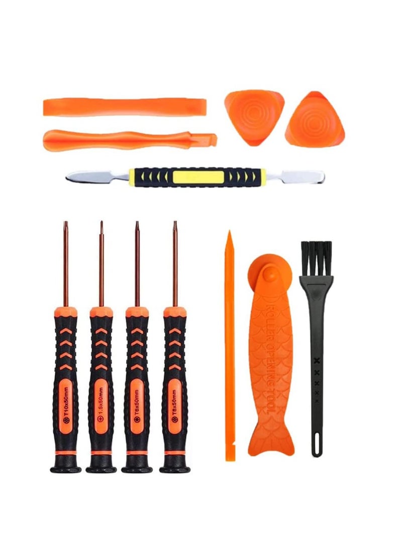 LENND Repair Tool Kit for Xbox One 360 PS3 PS4 PS5 Controller XBOX series X|S, 12 in 1 T6 T8 T10 Xbox One Screwdriver Set with Cross Screwdriver 1.5, Safe Pry Tools, Cleaning Brush  - Image 1