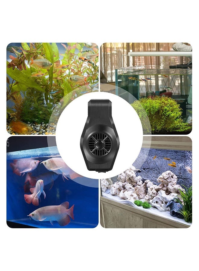 مروحة تبريد حوض السمك، مروحة تبريد بزاوية قابلة للتعديل، مروحة هادئة بسرعتين قابلتين للتعديل، مع كابل USB، باللون الأسود. - Image 5