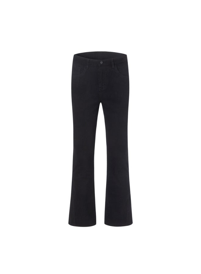 Men's Korean Style Trendy Brand Slim Look Jeans Men's Street Micro La Show Leg Long High Sense Straight Long Pants