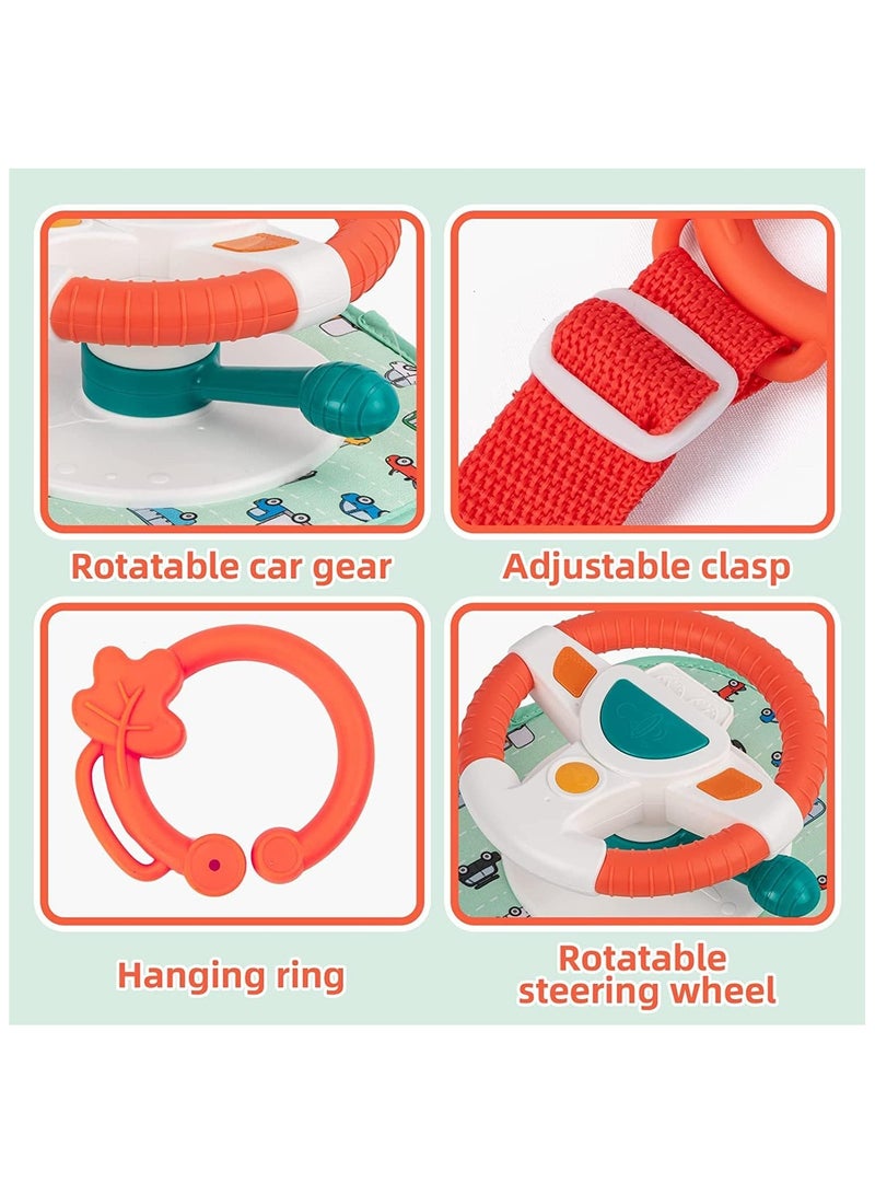 Soofam Baby Car Seat Toys for Infants with Mirror, Carseat Toys Steering Wheel with Music Lights and Driving Sounds, Travel Car Seat Toy for Infants Babies 6 to 12 Months - Image 3