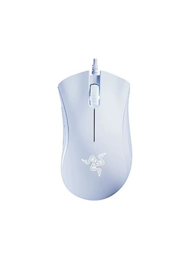 DeathAdder Essential Wired Gaming Mouse with 6,400 DPI Optical Sensor, 5 Prog Buttons, Mechanical Switches, Ergonomic Form Factor, Standard Stock Feet, 10M Clicks, White - Image 1