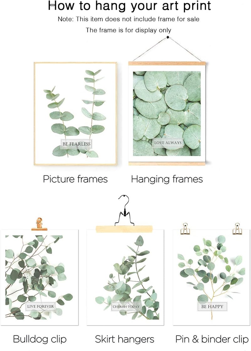 HoozGee Inspirational Wall Art Print Set of 6 Tropical Botanical Leaves Wall Decor Sage Green Leaf Wall Art Set Pictures Motivational Wall Art Posters Living Room Bedroom Decor (11"x14" UNFRAMED) - Image 3