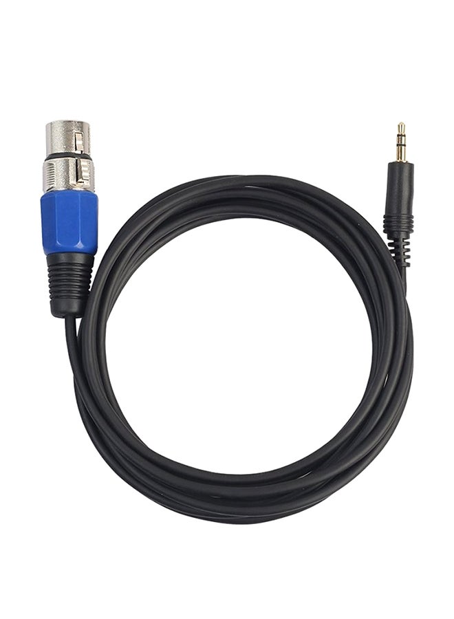 3-Pin XLR Female To 3.5mm Male Stereo Audio Cable Black/Blue - Image 1