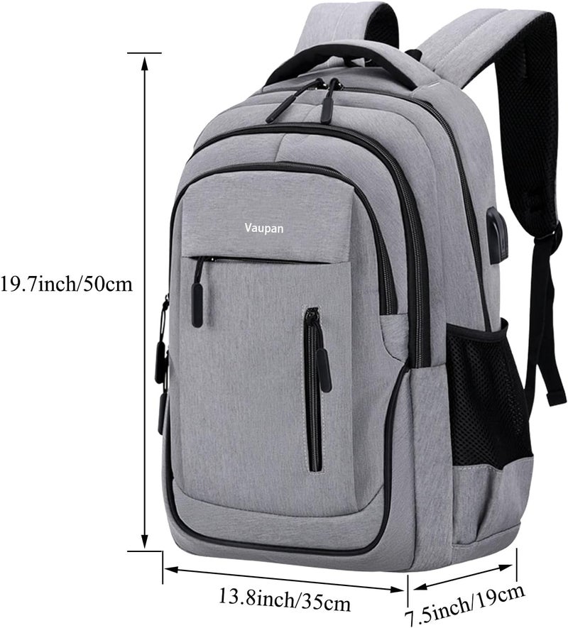 Vaupan Business Travel Laptop Backpack, Water Resistant College School Computer Bag Gifts with USB Charging Port for Men & Women Fits 15.6 Inch Notebook - Image 2
