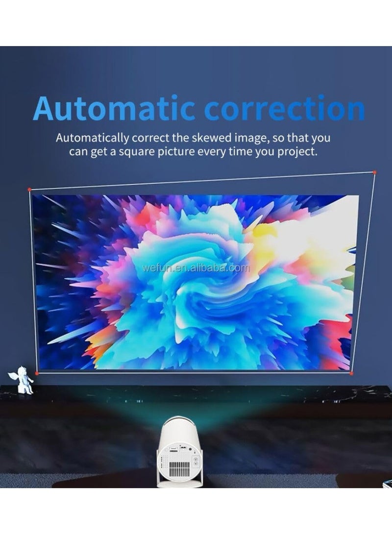 SMARTX - HY300 Smart Mini Projector With 2 Game Consoles, Auto Keystone Correction, 4K 1080P Support Portable Projector, 150 ANSI 2.4/5G WiFi, Android 12.0, 130 Inch Screen Best For Home, outdoor Theater Video Projector - Image 1