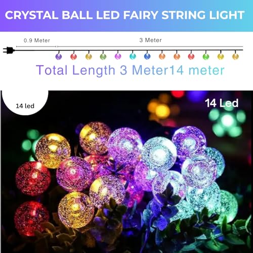 One94Store Drop String Lights – 14 LED, 3 Meter, Warm White, Waterproof Decorative Fairy Lights for Indoor/Outdoor, Garden, Diwali, Christmas, Wedding (Warm White) - Image 3