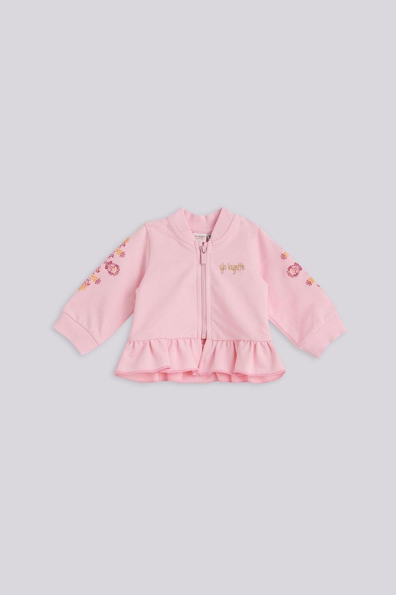 Layette Baby Girl Pink Tracksuit Top  - Image 1