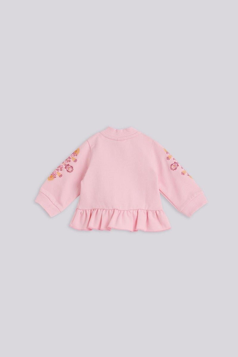 Layette Baby Girl Pink Tracksuit Top  - Image 2