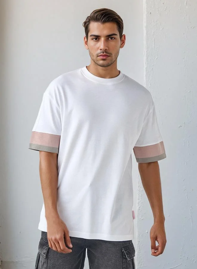 Lee Cooper Logo Embroidered T-shirt with Crew Neck