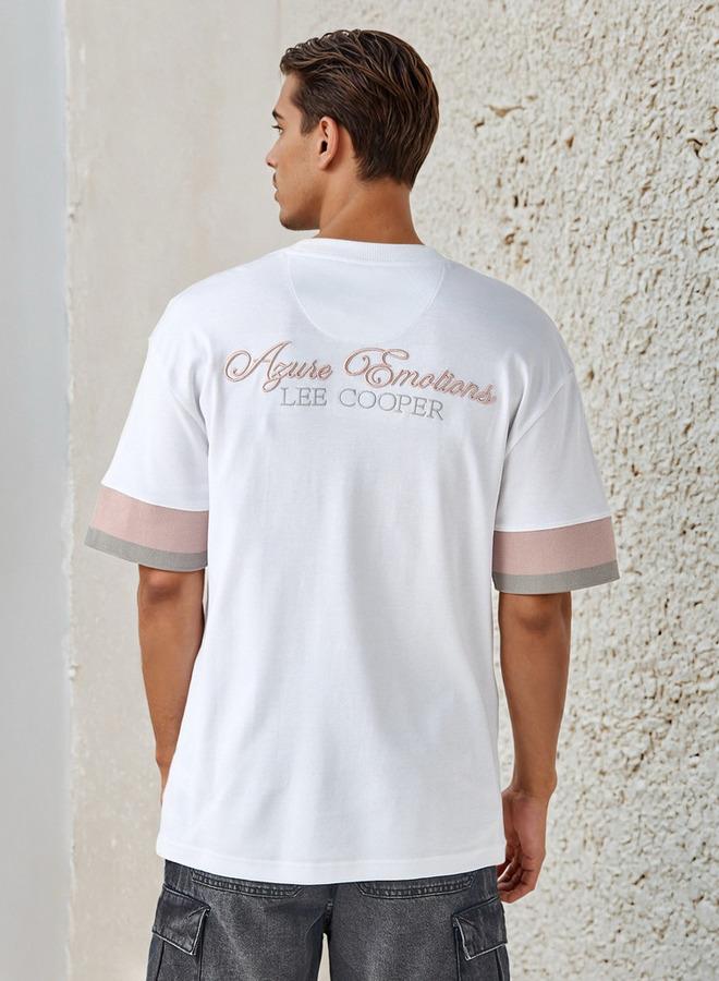 Lee Cooper Logo Embroidered T-shirt with Crew Neck - Image 3