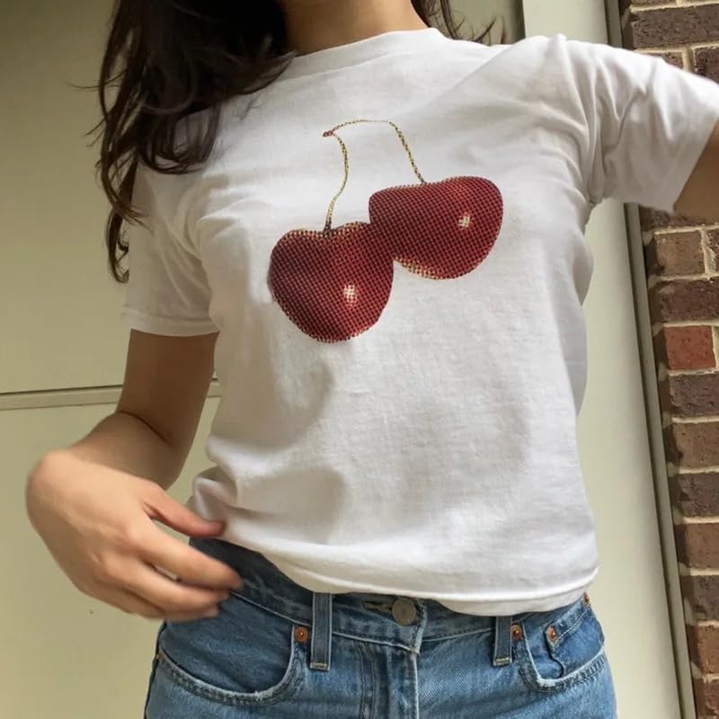 XPONNI Baby Tees Y2k Shirt 2000s Fashion Cute Shirts 90s Outfit Woman Graphic Tees Y2k Vintage Clothes (Style06,S,Small) - Image 3