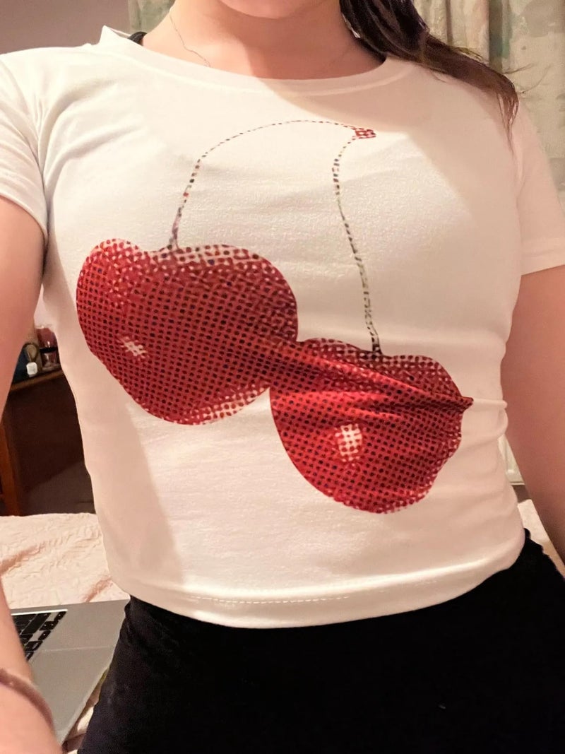 XPONNI Baby Tees Y2k Shirt 2000s Fashion Cute Shirts 90s Outfit Woman Graphic Tees Y2k Vintage Clothes (Style06,S,Small) - Image 5