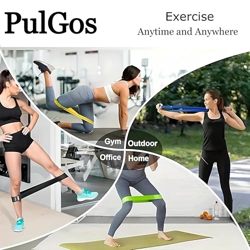 PulGos Natural Rubber Heavy Resistance Bands for Workout & Fitness - Premium Elastic Bands for Muscle Stretching,Strength Training,Yoga,Pilates,Physical Therapy & Full Body Exercise - Set of 5 Levels - Image 4