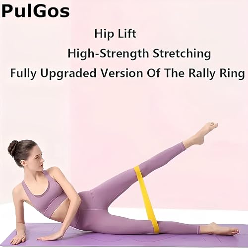 PulGos Natural Rubber Heavy Resistance Bands for Workout & Fitness - Premium Elastic Bands for Muscle Stretching,Strength Training,Yoga,Pilates,Physical Therapy & Full Body Exercise - Set of 5 Levels - Image 3