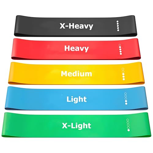 PulGos Natural Rubber Heavy Resistance Bands for Workout & Fitness - Premium Elastic Bands for Muscle Stretching,Strength Training,Yoga,Pilates,Physical Therapy & Full Body Exercise - Set of 5 Levels - Image 1