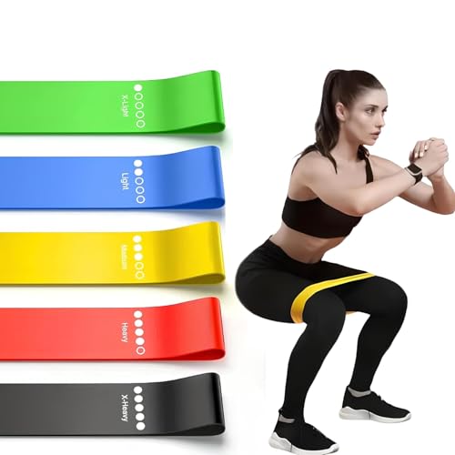 PulGos Natural Rubber Heavy Resistance Bands for Workout & Fitness - Premium Elastic Bands for Muscle Stretching,Strength Training,Yoga,Pilates,Physical Therapy & Full Body Exercise - Set of 5 Levels - Image 2