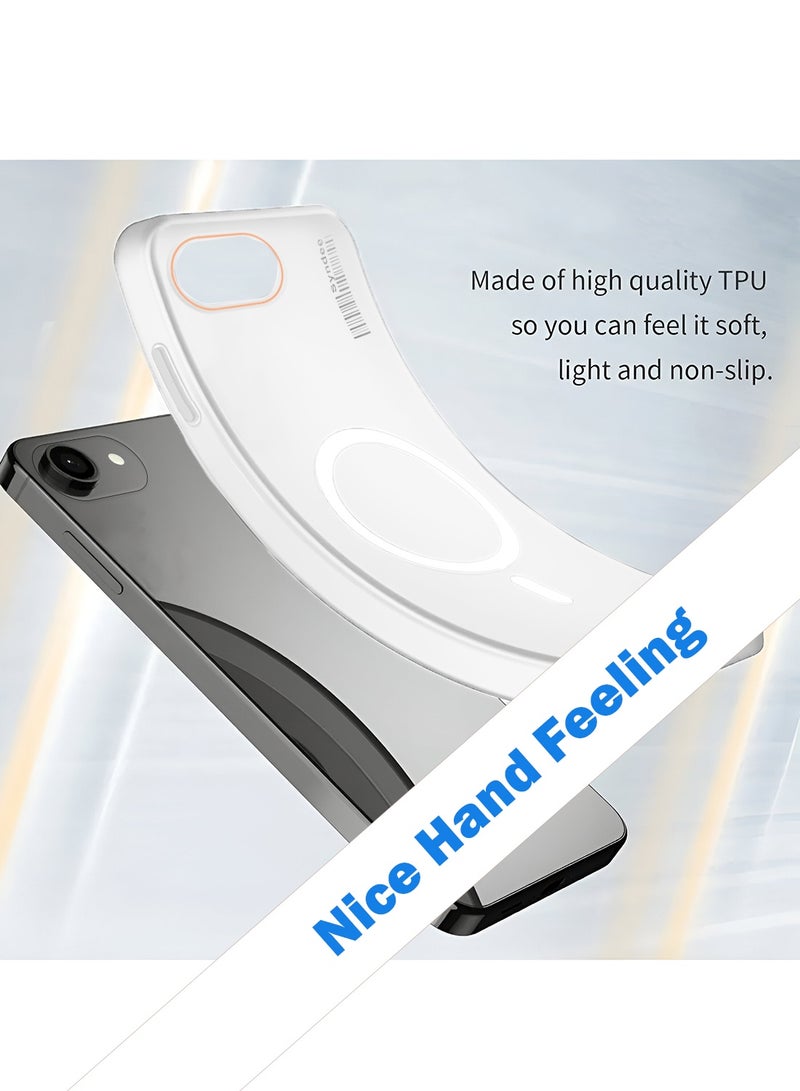 Syndee Apple iPhone 16e 5G 2025 Syndee Series Hybrid Translucent Magsafe with Magnetic Charging Raised Camera Lips Elegant Look Case Cover - White  - Image 3