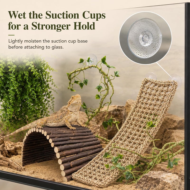 RUNANIA 10Pcs Bearded Dragon Tank Accessories, Reptile Hammock Plants Bridge Jungle Climber Vines for Snakes Bearded Dragon Chameleon Gecko Lizard - Image 5