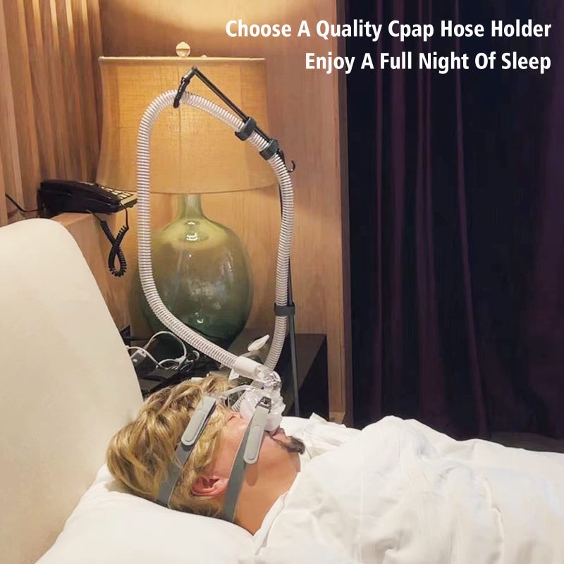 LONYEON حامل خرطوم LONYEON CPAP - شماعة خرطوم CPAP للسرير لتجنب التشابك ومنع الانسداد، تبقي خرطوم الهواء مرتفعًا وبعيدًا عن وجهك وذراعيك لتساعدك على النوم بشكل أفضل، أسود - Image 4