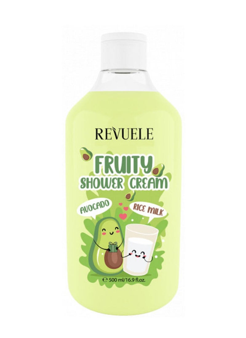 REVUELE - Revuele Fruity Shower Cream Avocado And Rice Milk 500ml - Image 1