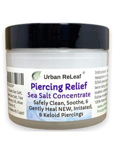 Urban ReLeaf Urban ReLeaf PIERCING RELIEF Sea Salt Concentrate AFTERCARE ! Safely Clean, Soothe & Gently Calm New Irritated & Keloid Bump Piercings. Effective NON-iodized Dead Sea Salt, Tea Tree Rosemary  - Image 1