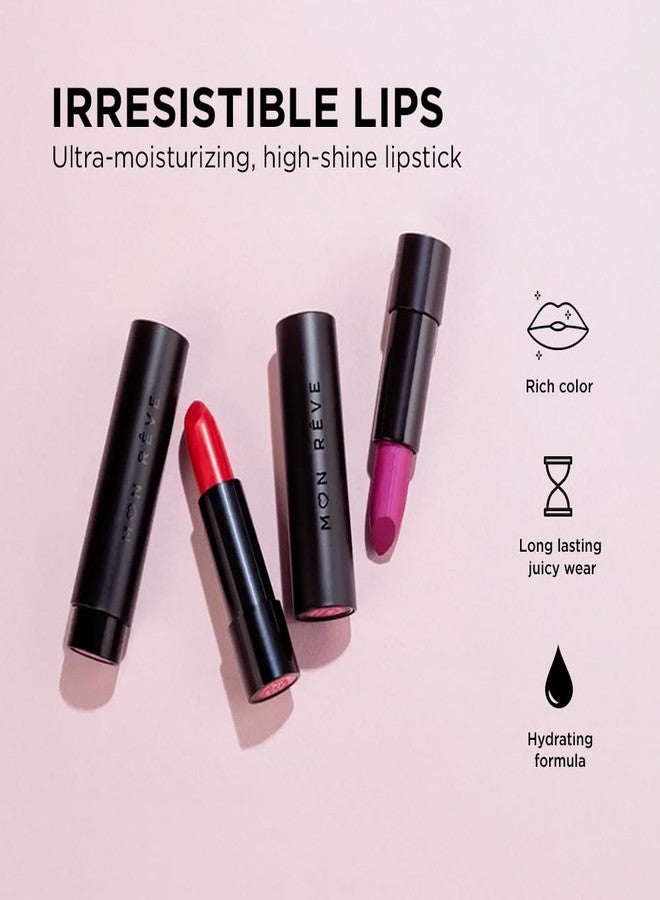 MON RÊVE Mon Reve Irresistible Lips Moisturizing Lipstick for Women - Shine Hydrating Lipstick with Jojoba Oil - Clean Beauty Lip Tint for Smooth, Juicy Lips - Sensitive Skin Makeup - Moisture Lip Product (10) - Image 2