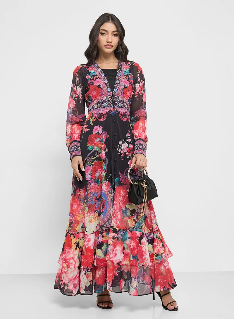 ELLA Floral Chiffon Dress