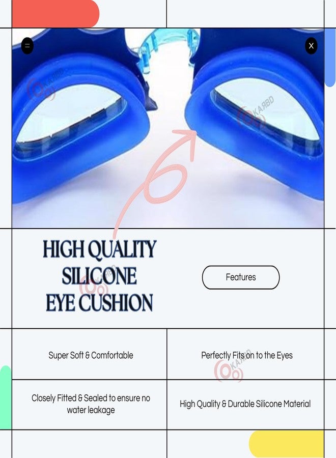 KARBD نظارات سباحة للأطفال من كاربد، مضادة للضباب، مانعة للتسرب، تحمي العينين من الأشعة فوق البنفسجية، مناسبة للأطفال من عمر 3 إلى 12 سنة (مقاس الأطفال، تصميم ضفدع كرتوني). - Image 5