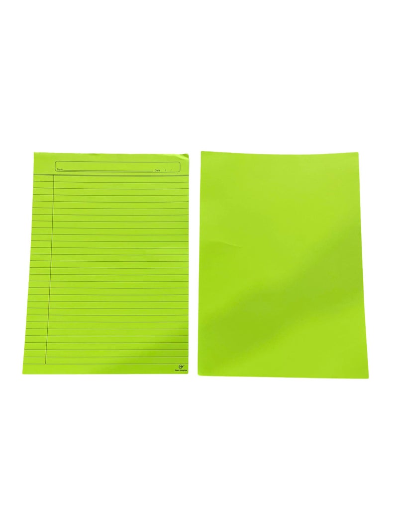 Cubic A4 Ruled Neon Sheets - Pack of 50 | Bright Colored Writing Paper for Notes, Assignments & Office Use | Smooth & Durable Ruled Sheets - Image 3
