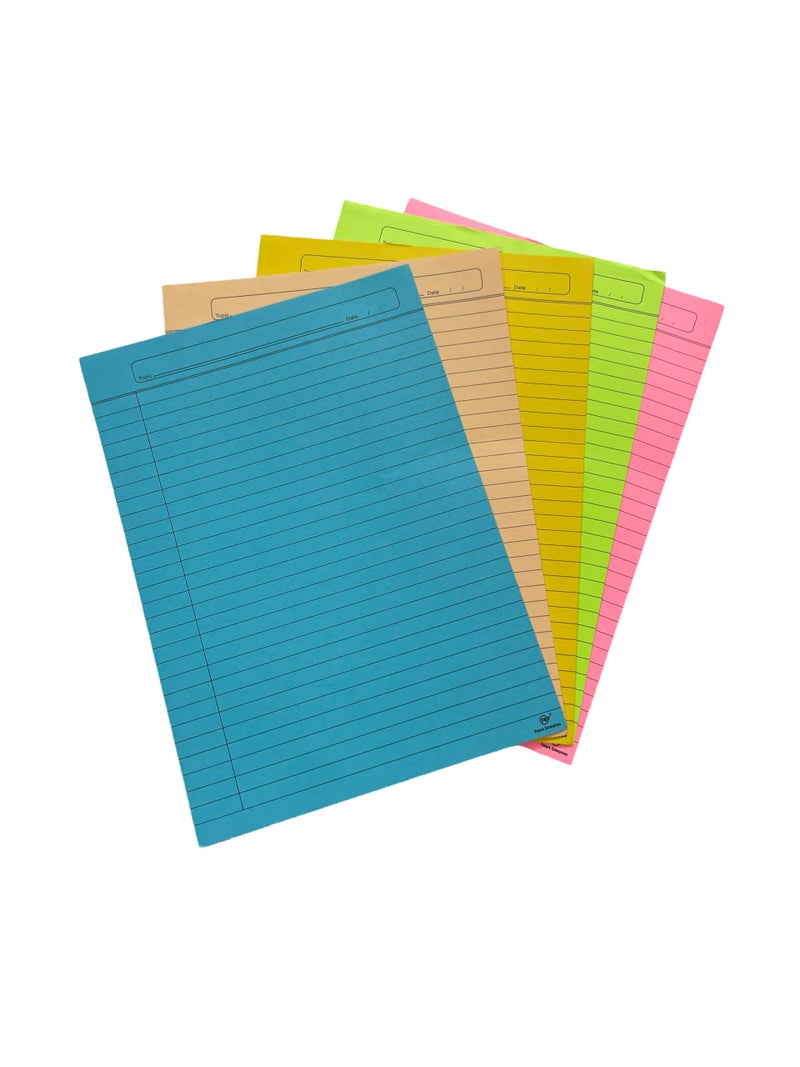 Cubic A4 Ruled Neon Sheets - Pack of 50 | Bright Colored Writing Paper for Notes, Assignments & Office Use | Smooth & Durable Ruled Sheets - Image 5