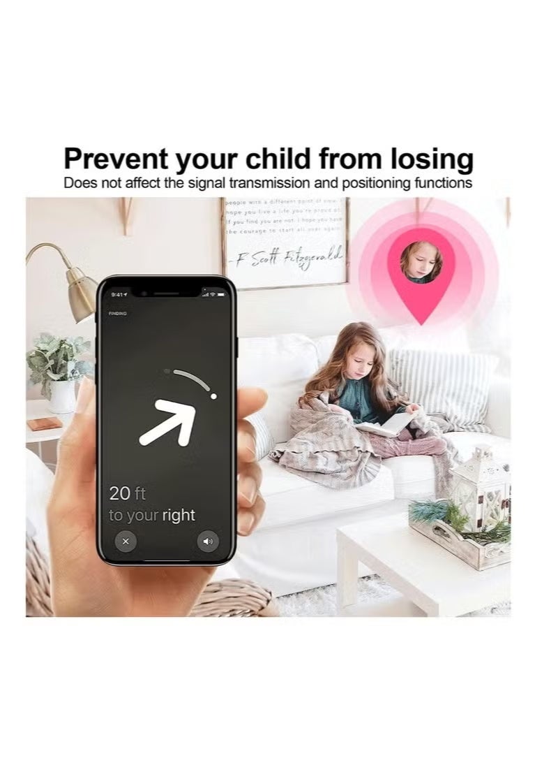 2 Pack AirTag Bracelet for Kids, Apple Air Tag Protective Cover with Nylon Wristband, Anti Lost GPS Trackers Case Cover Elastic Watch Band for Toddlers Girls Boys Elders - Image 5