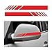 Kewucn 2PCS Car Rear View Mirror Stickers Waterproof Auto Side Rearview Mirrors Decal Stripes Universal AntiCollision Striped Automotive Warning Stripes for Most Vehicles Red - Image 2